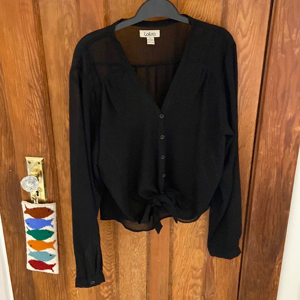 Black sheer blouse